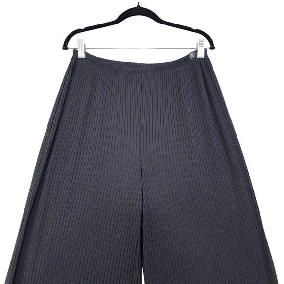 Savage X Fenty Womens Thicc Rib Wide-Leg Pant Size‎ Medium Black Caviar Lounge - Picture 3 of 10